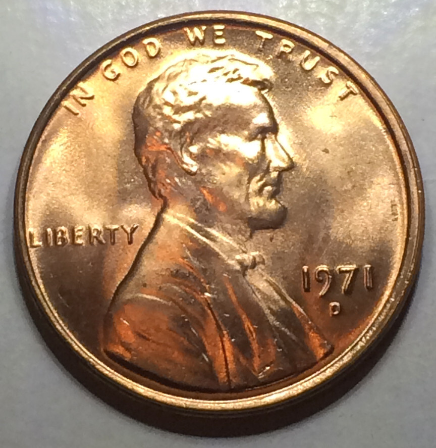 1971 D Lincoln Cent BU Red- Spike Head- Unlisted