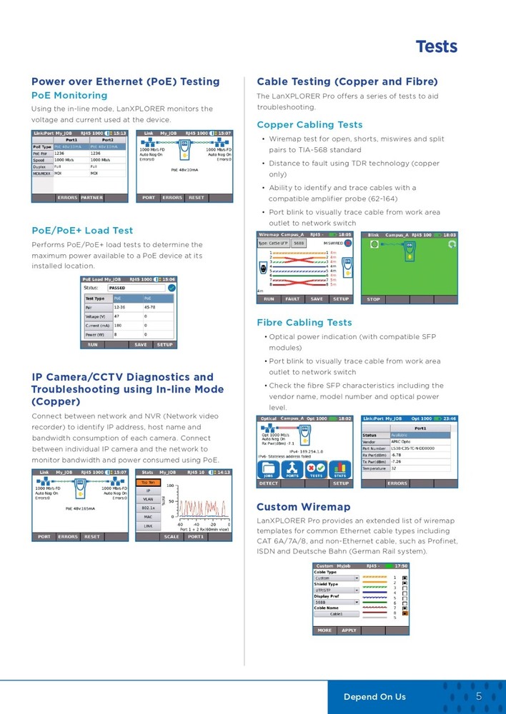 Trend Networks LANXPLORER PRO Diagnose Network Problems on Copper/Fib