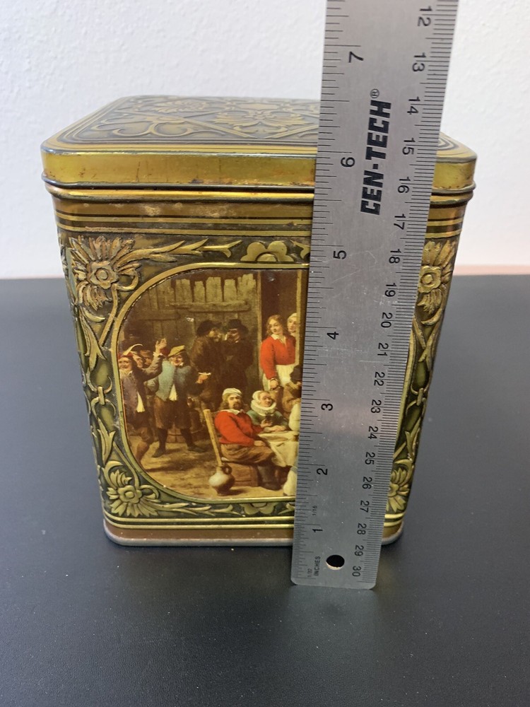 VINTAGE TIN DEMARET CHOCOLATIER CONFECTOR HINGED