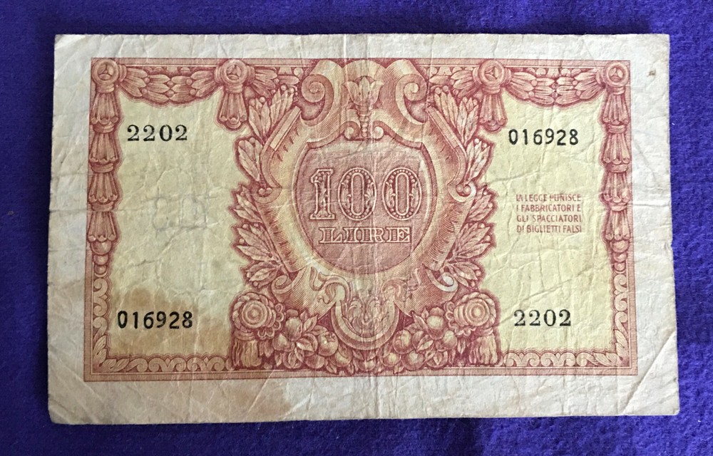 ITALY 1951 100 LIRE NOTE