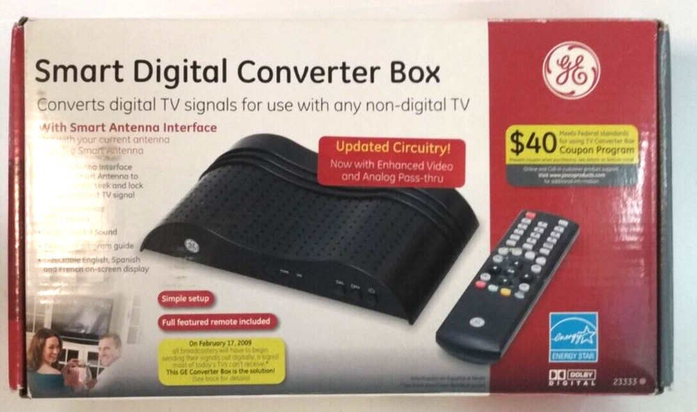 General Electric Smart Digital Converter Box 2333 With Remote