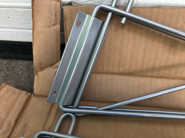 Commercial Epoxy Silver PAIR Wire Shelf Wall Bracket 14" deep Stortec # AB14EPS