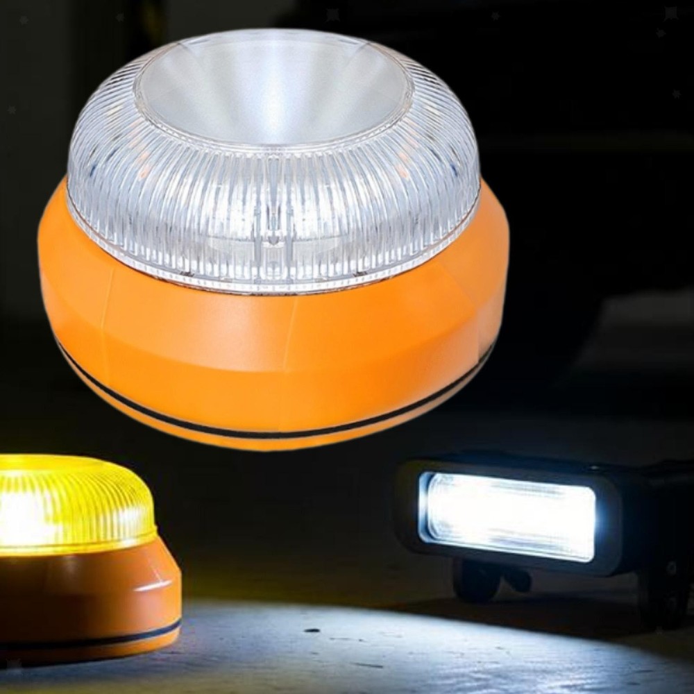 Emergency Warning Light Flashing Portable Sturdy Waterproof Compact with Base