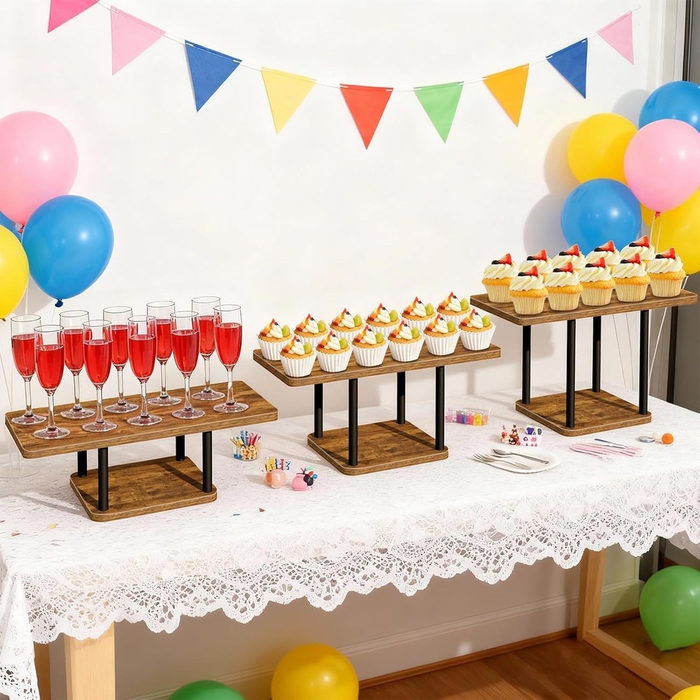 Cupcake Stand Wooden Dessert Table Display Set Rustic Dessert Stands