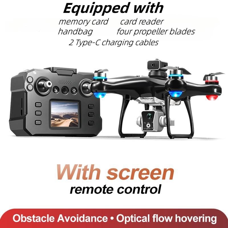 Hobby Drone With Screen On Controller, Airplane Helicopter Dual Black