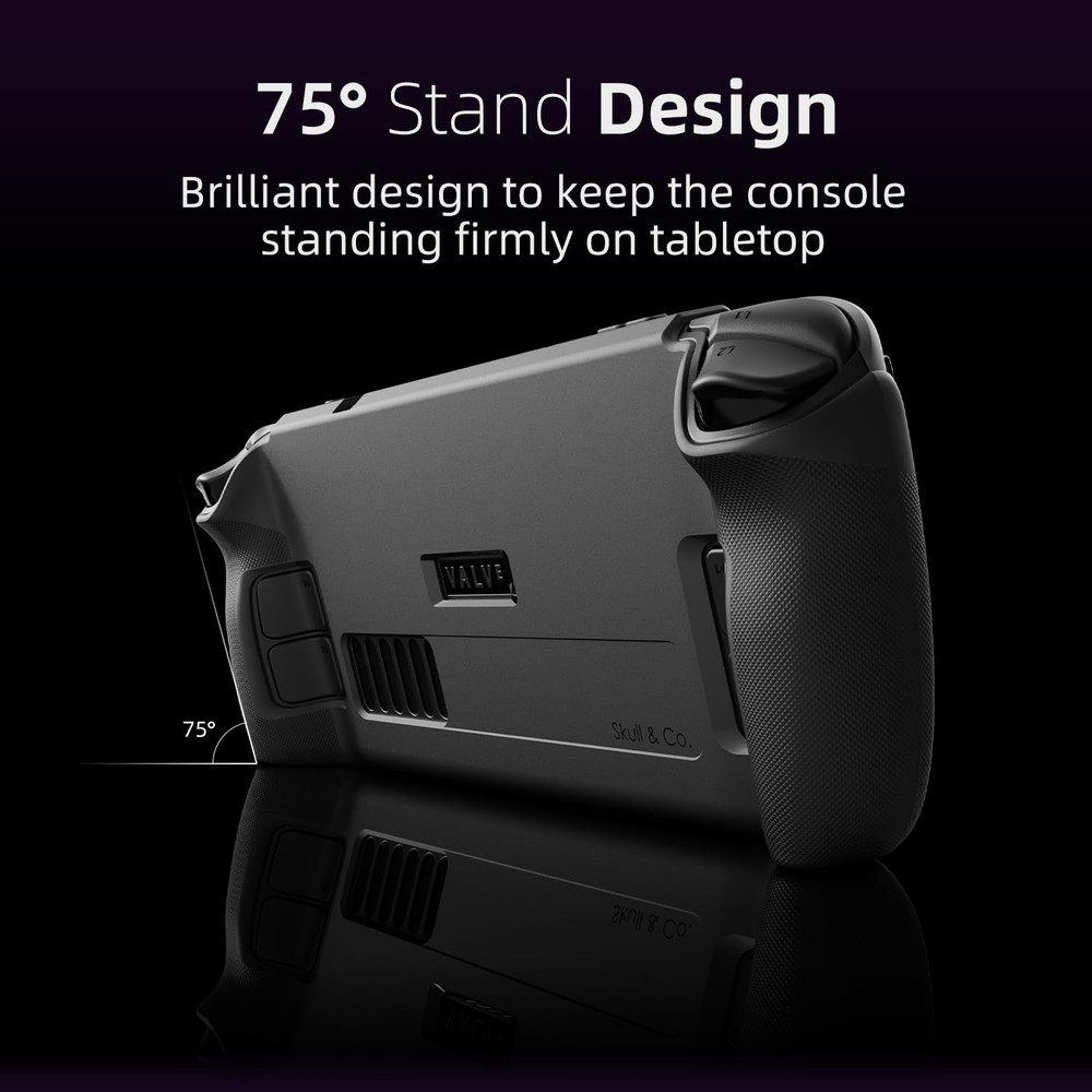 Soft Protective Case for Steam Deck with Textured Grips, Shock-Absorption Design