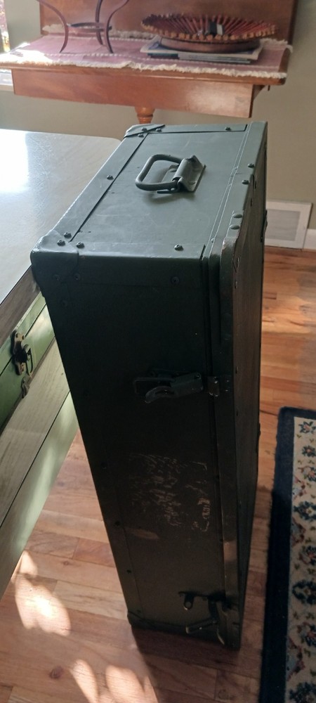 Vintage Army Trunk. 60s Tool Trunk. Military Construction Engineering Case