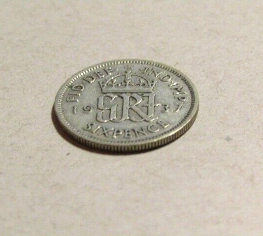 Great Britain 1937 6 Six Pence Silver Coin