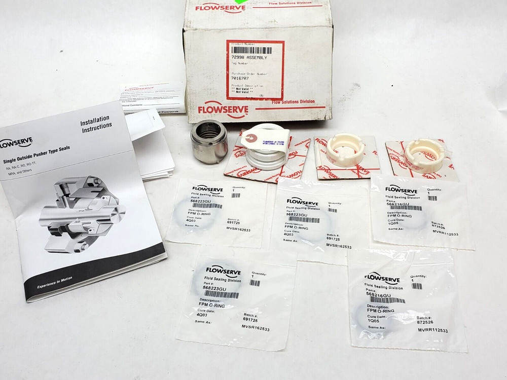 FLOWSERVE 72998 ASSEMBLY - Single Outside Pusher Type Seals SEE PHOTOS! HR