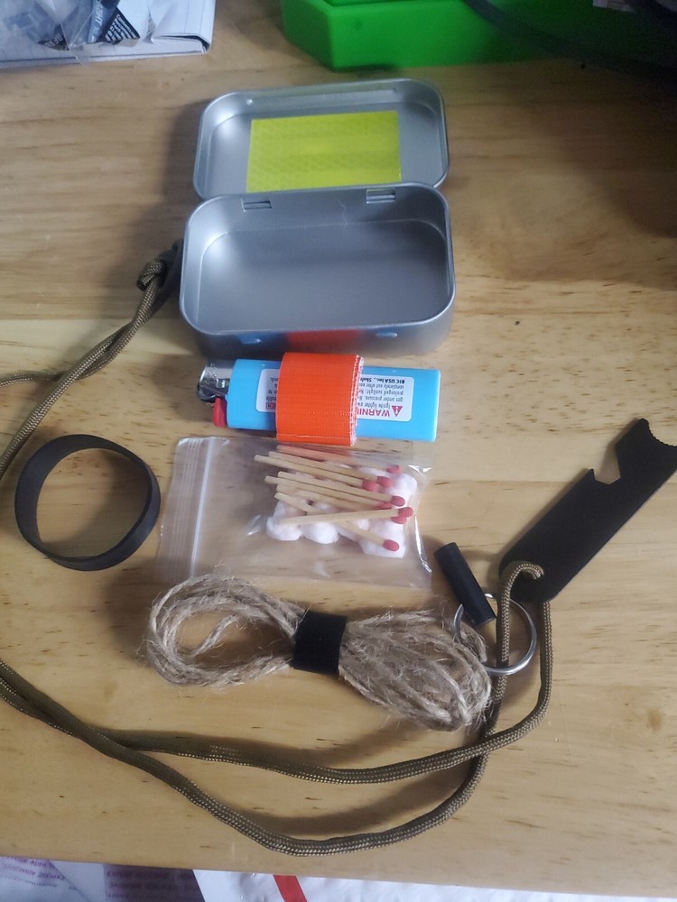 Pocket fire kit in a altoids style tin