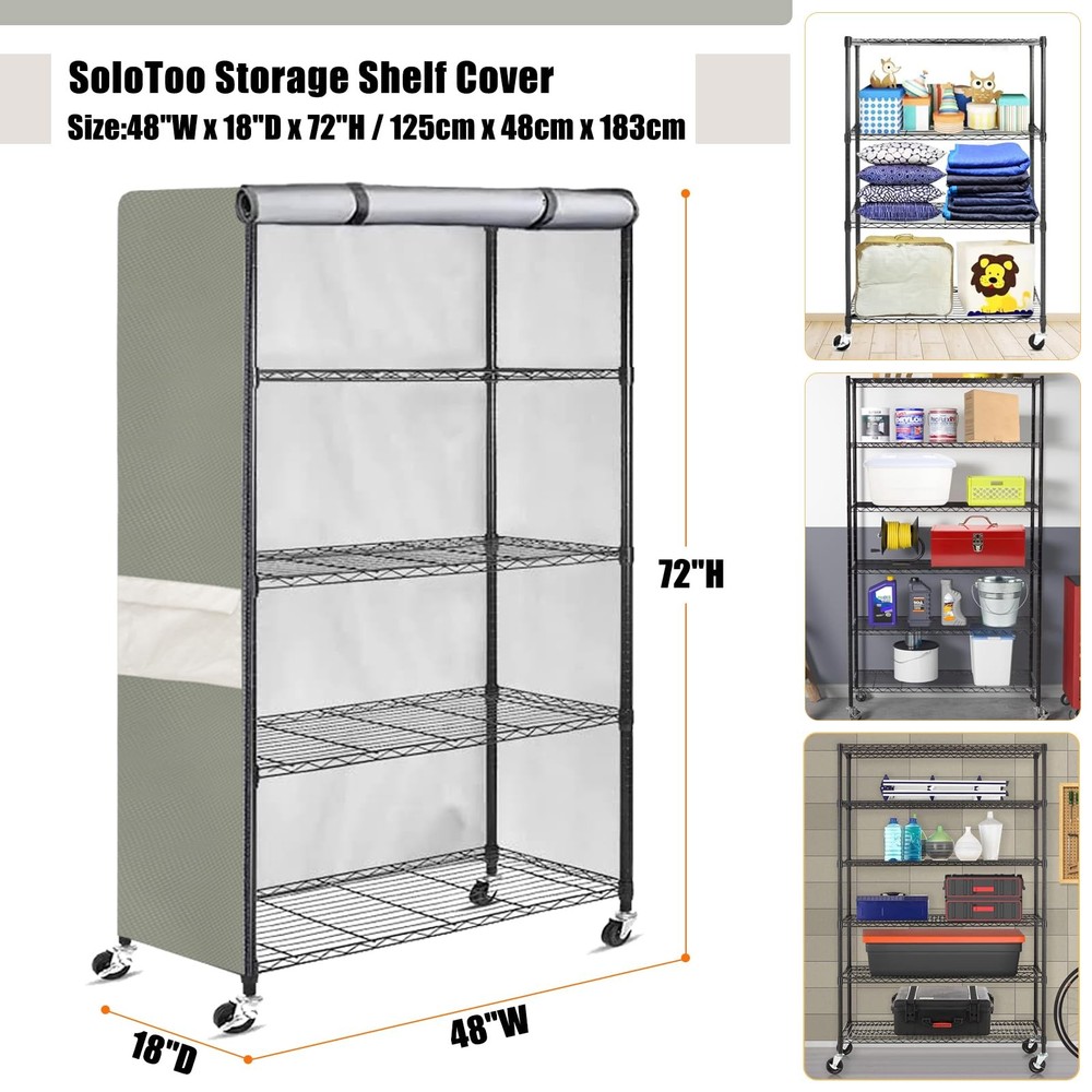 Heavy-Duty Waterproof Wire Shelf Cover, Garage Storage Shelving Protector, Un...