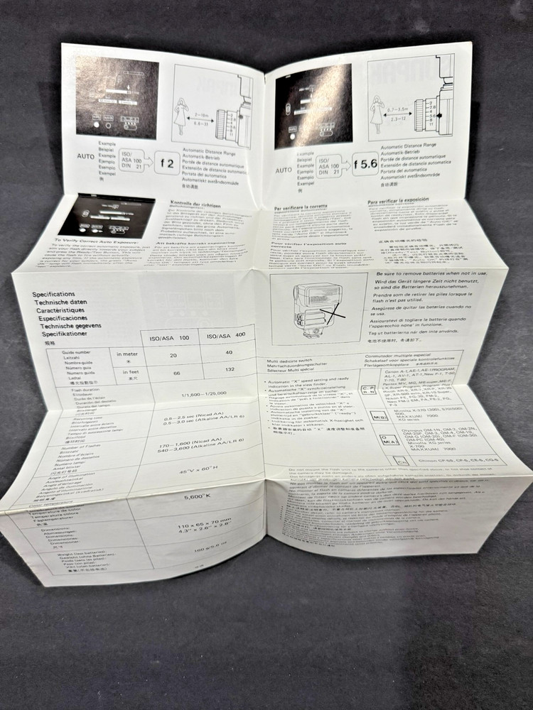 Sunpak Auto 144D Flash Instructions