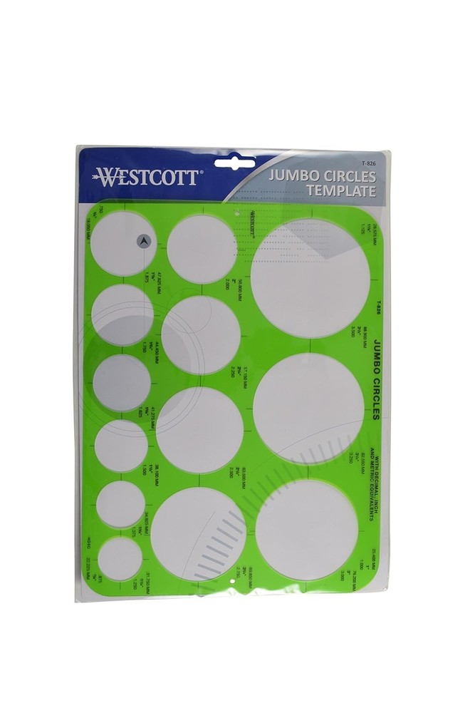 Plastic Shape Template Tool 8.75x11.5 Jumbo Circles Drawing Template