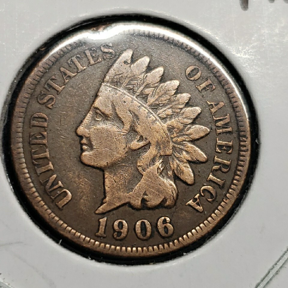 1906 Bright Indian Head Cent Partial Liberty Visible