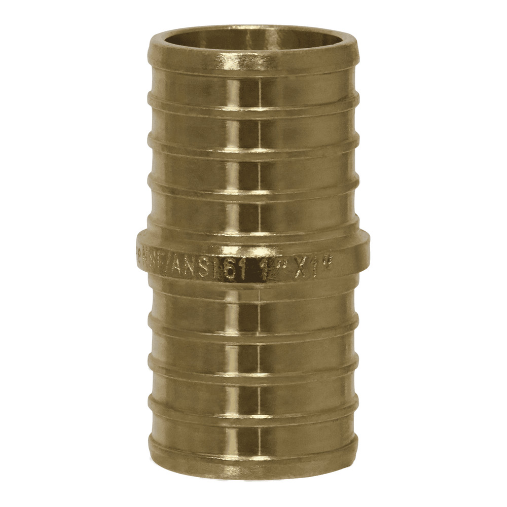 25 Pack XFITTING 1" X 1" Pex B Crimp ,Pex B Coupling , Straight Coupling , Brass