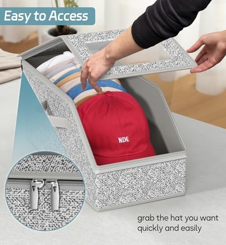 PCS Stackable Hat Storage for Baseball Caps, Holds up to4 Caps Hat 2 Grey