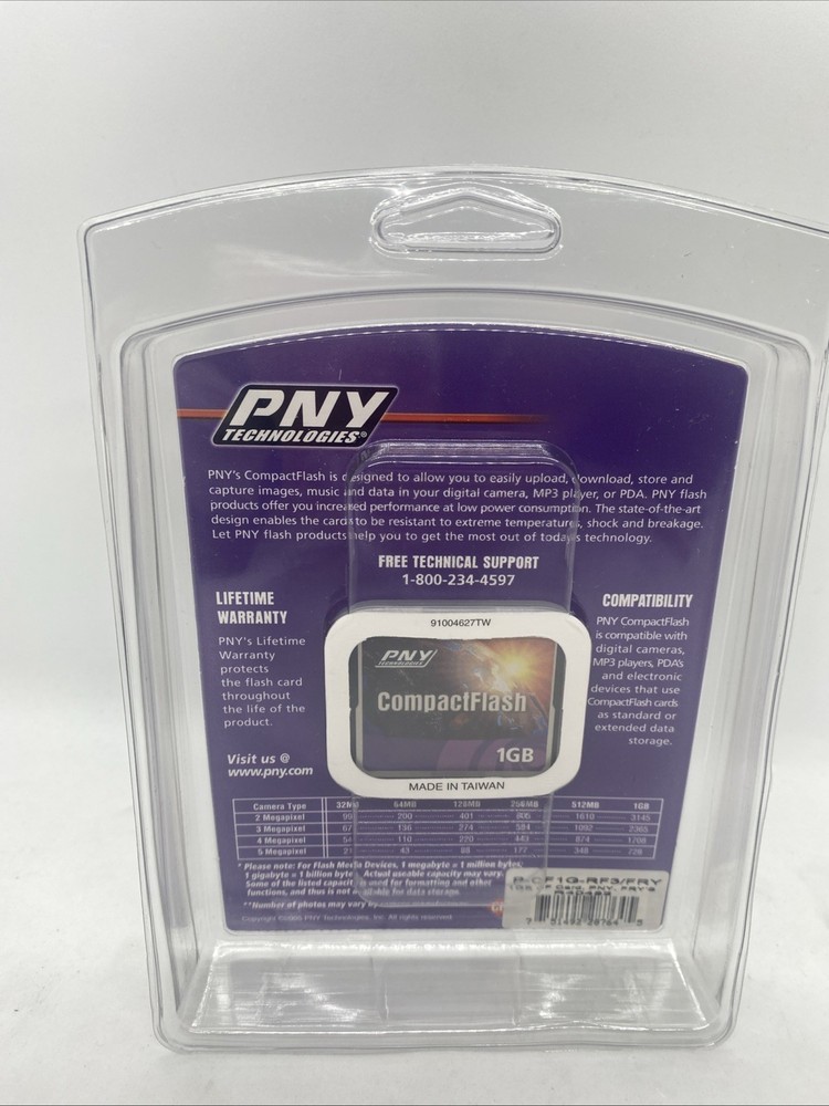 PNY Technologies 1GB Compact Flash CF Memery Card P-CF1G-RF