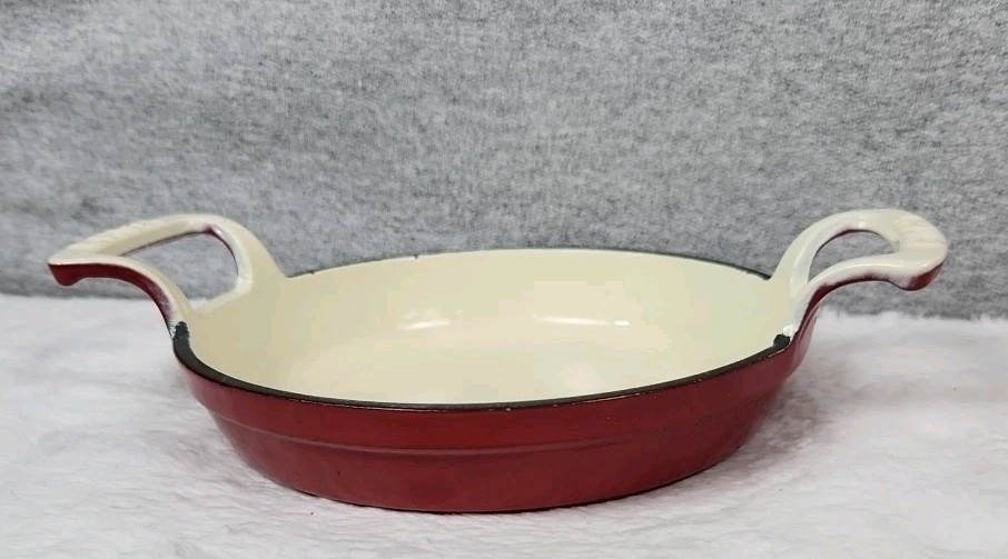 LAVA Cast Iron Enameled Red 6.5" Pan EUC