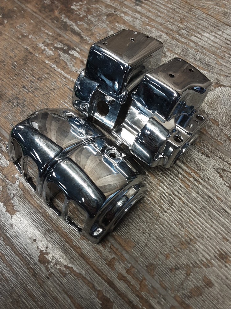 Harley Davidson Front Left Right Hand Control Switch Pack Covers Chrome