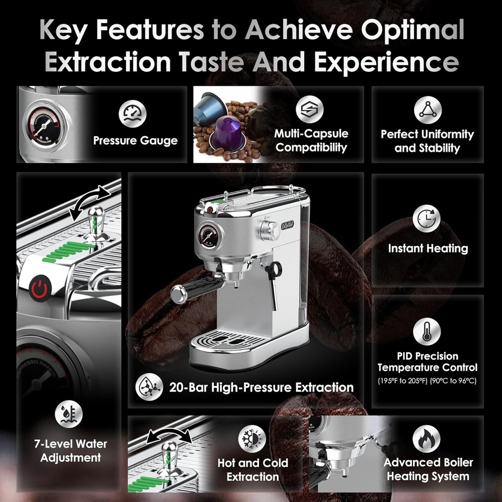 CoOptVal 20 Bar Espresso Machine ST-698-FB B2