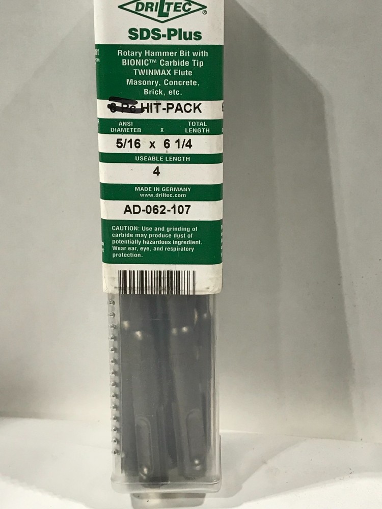 Hammer Drill Bits - 5/16 x 6 1/4 SDS Plus-DrilTec   AD-062-107 / single bit
