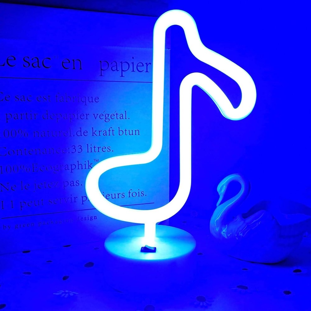 Musical Note Lights LED Light Music Neon Sign Blue