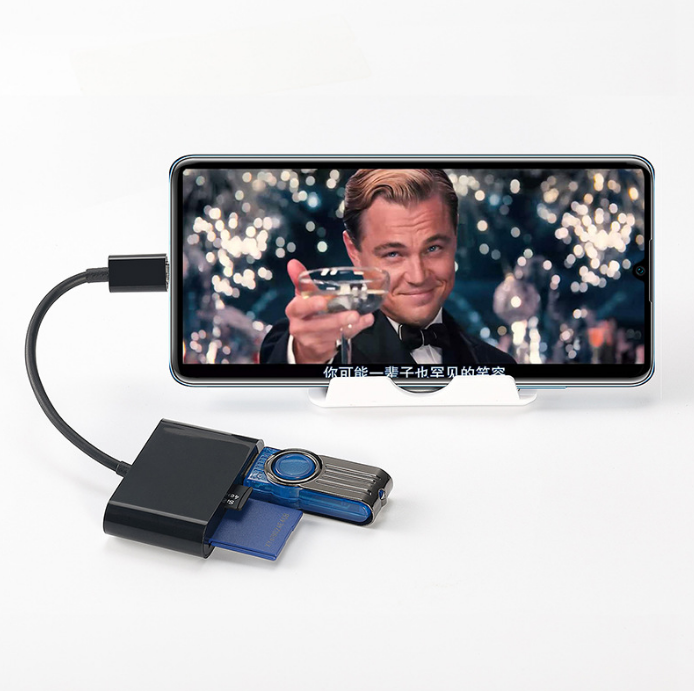 2pcs Type-C card reader mobile computer multi function OTG 2.0 SD / TF / U disk