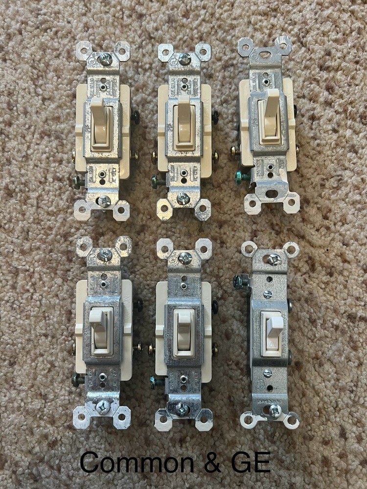 Framed Single Toggle Wall Light Switch 15A 120V Leviton, P&S, Common Brands!