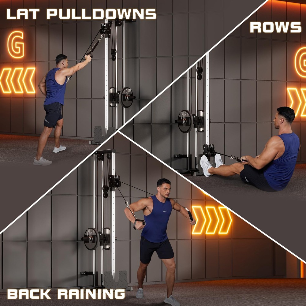 Wall Mount Cable Machine, LAT Pulldown Machines Cable Crossover Machine Home Gym