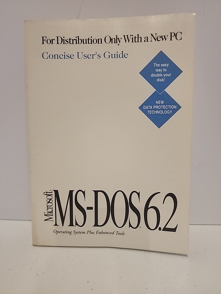 Vintage Microsoft MS-DOS 6.2 Concise User's Guide Manual PC Operating System