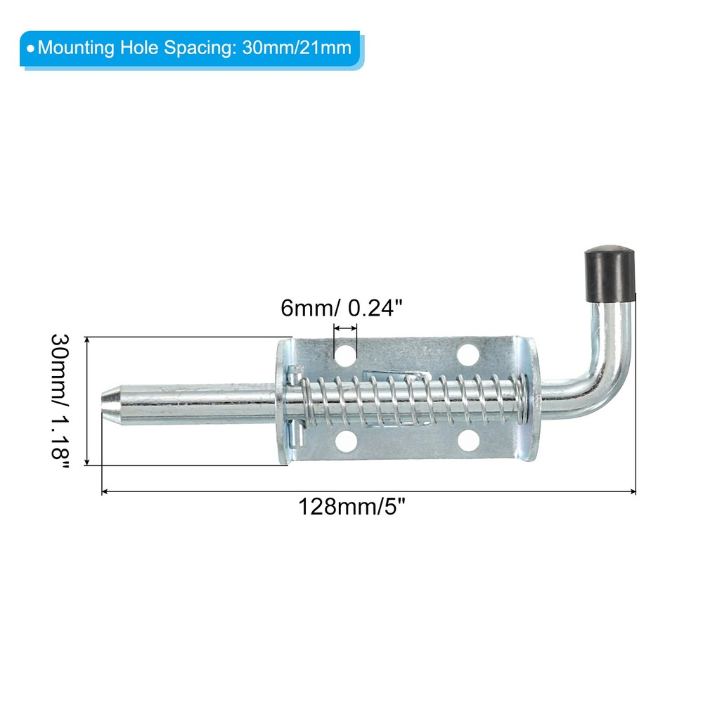 Spring Loaded Latch Pin 5" Iron Security Latch Sliding Barrel Bolt Latch Lock