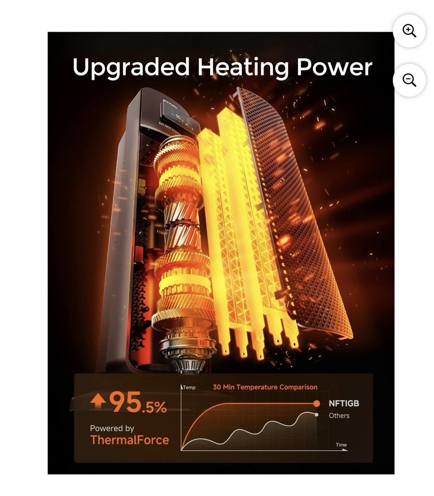Space Heater 24” 1500W Oscillating Electric Tower With Remote Control
