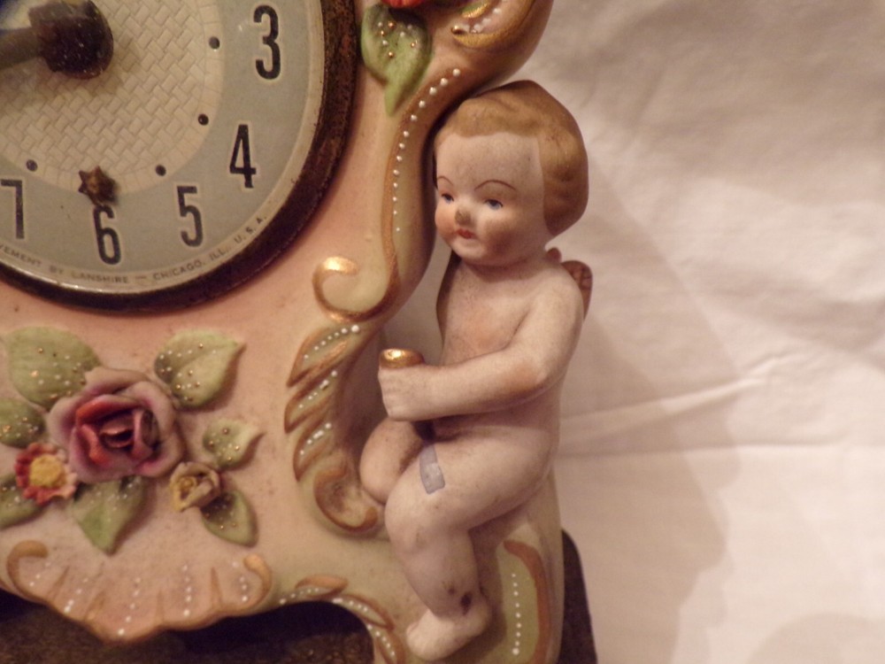 VTG Lanshire Clock with Angels Broken SOLD AS IS
