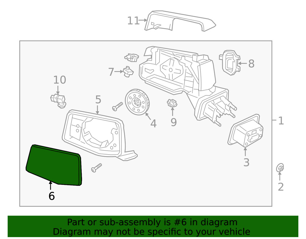 Genuine GM Driver Side Outside Rearview Mirror Actuator 84171576