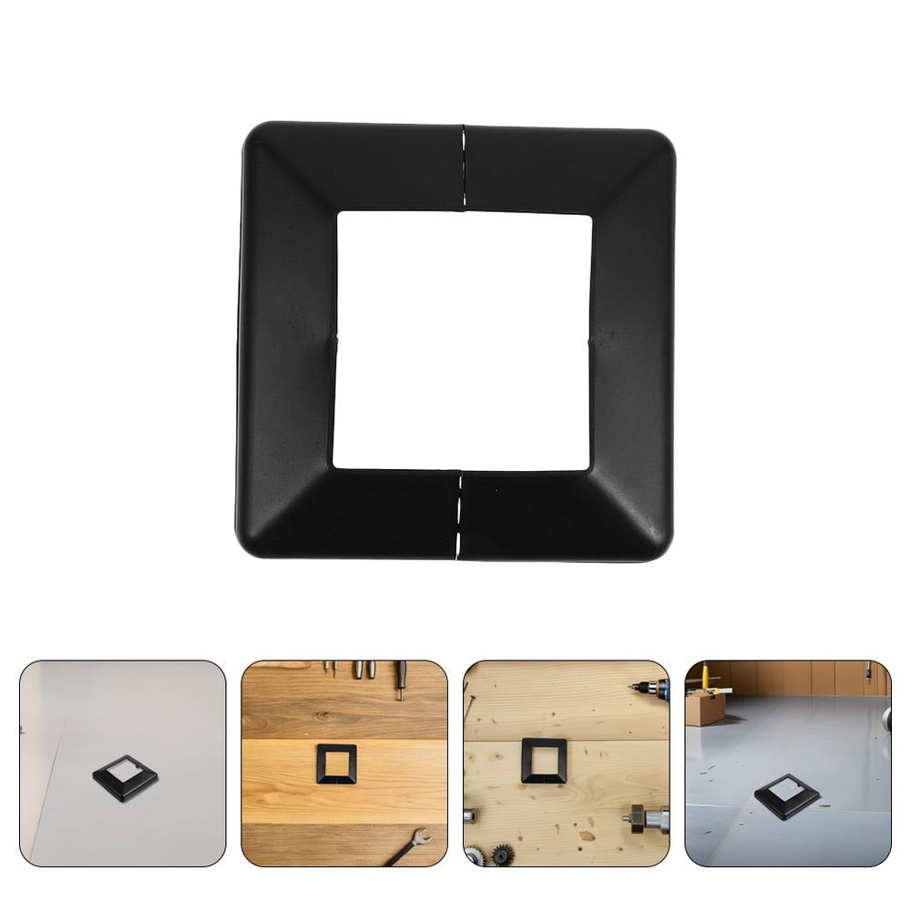6 Pcs Plastic Base Plate for Deck Post Square Stair Railing Posts Cover