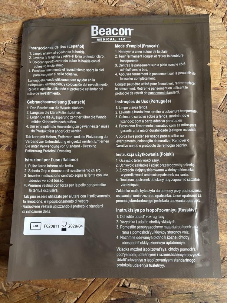 Beacon Vented Chest Seals First Aid