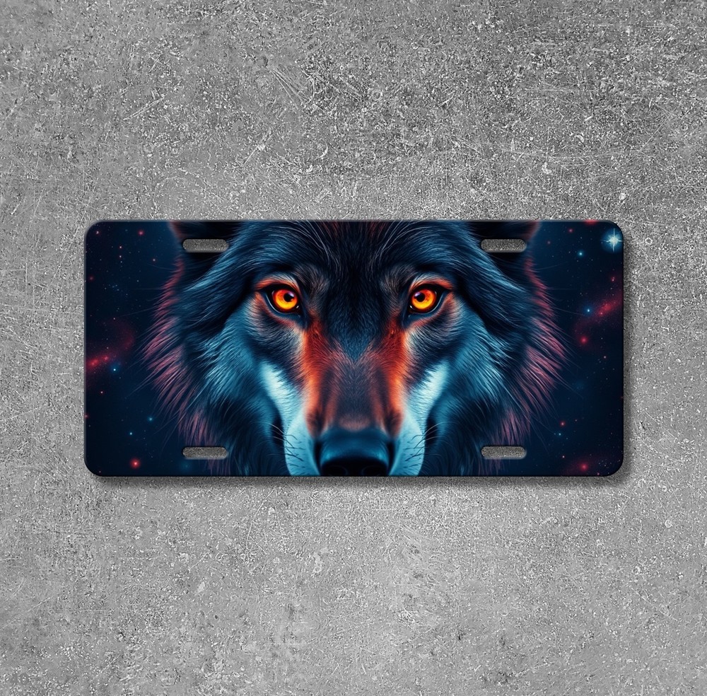 Intense Wolf License Plate Custom Auto Tag Birthday Gift