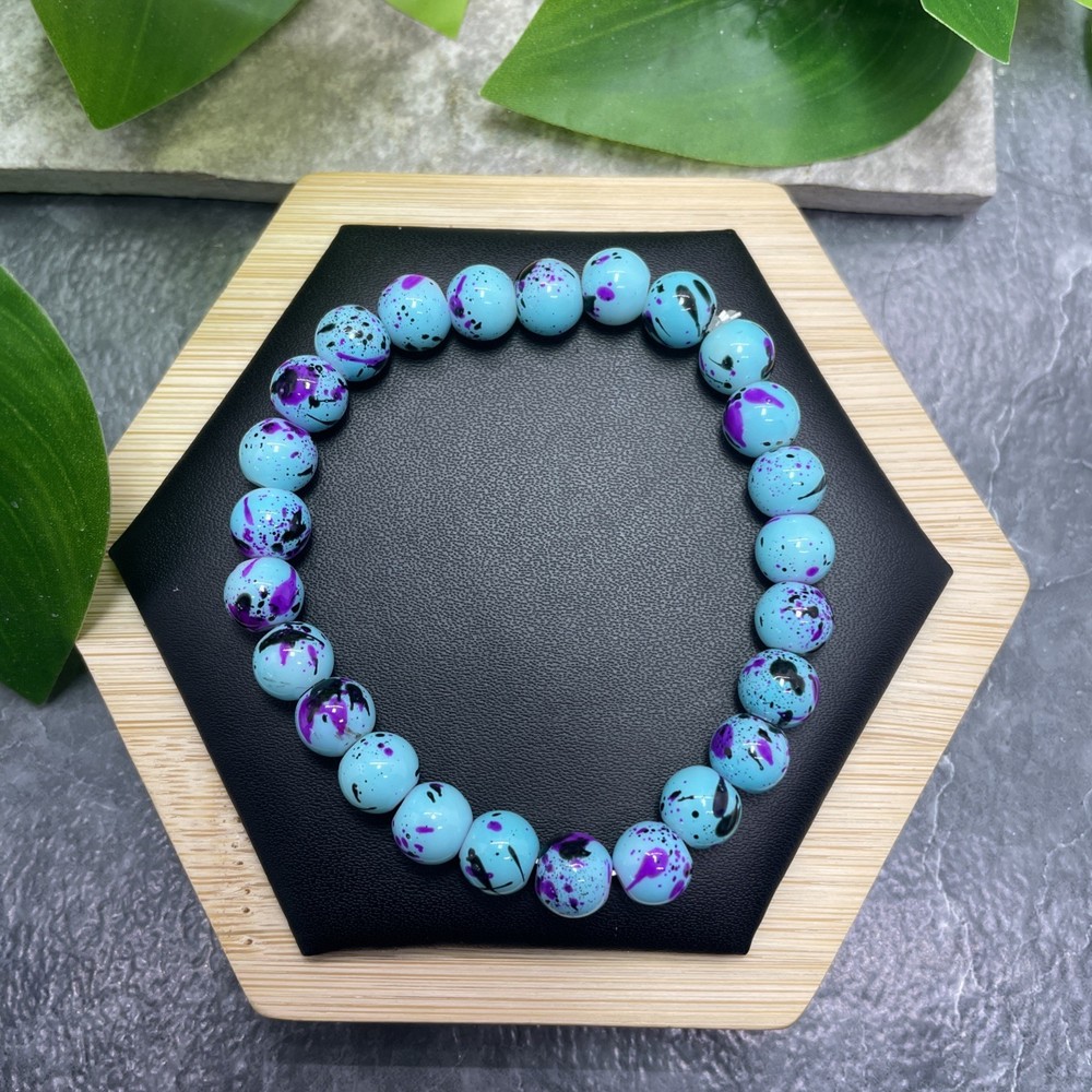 Handmade Bead Beaded Stackable 7” Plus Stretch Bracelet New Free Ship C1542