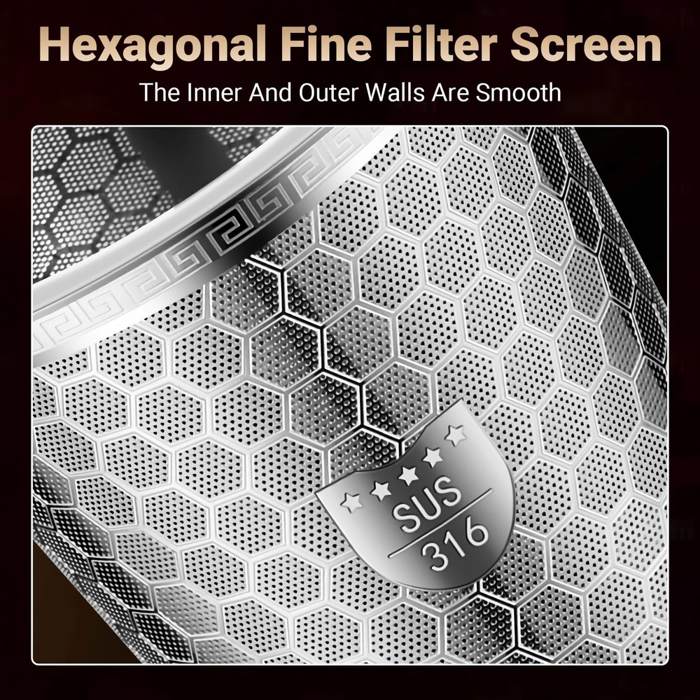 316 Stainless Steel Tea Infuser - 2 Pack, Fine Mesh, Hexagonal Mesh Pattern W...