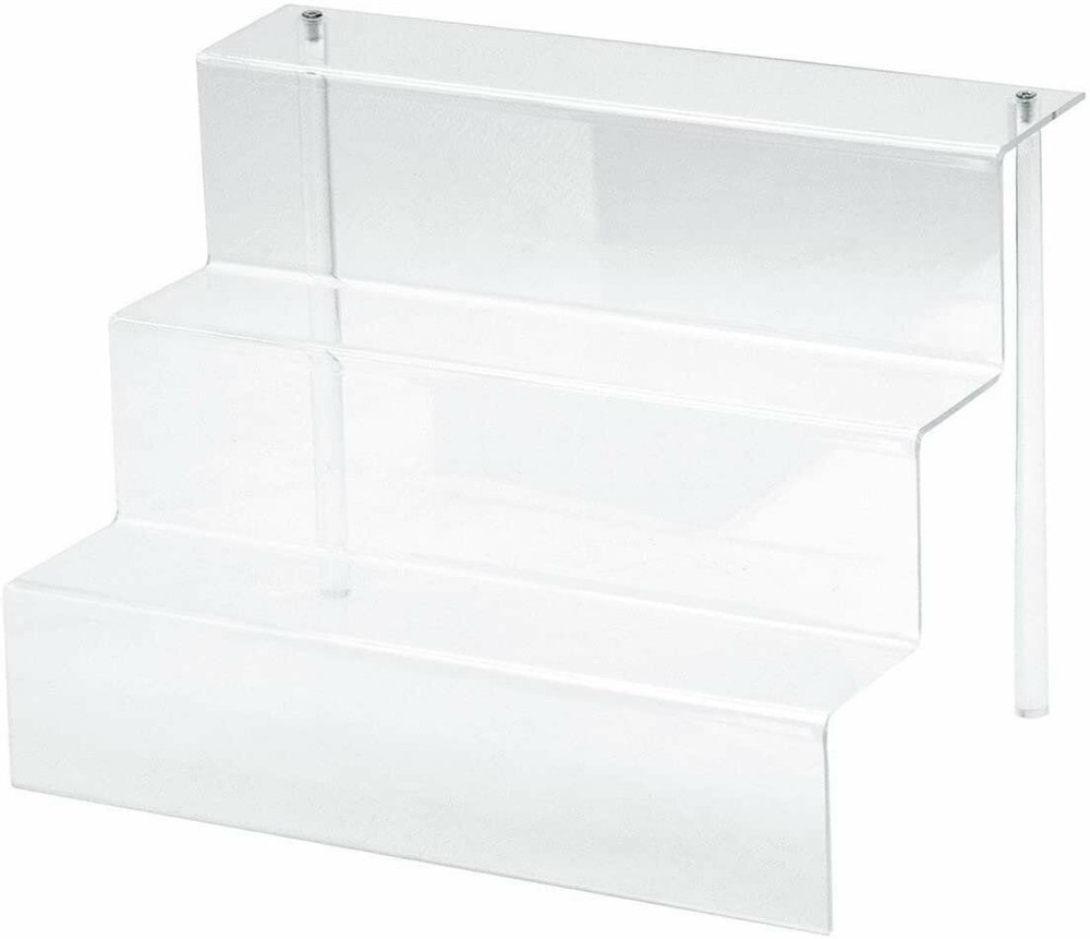 888 Display Three-Tier Acrylic Step Display Ultra Clear and Versatile Risers...