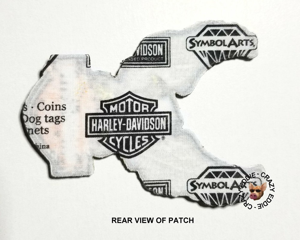 Harley Davidson® Embroidered Silver Up-Wing Eagle Bar & Shield Vest Patch Small