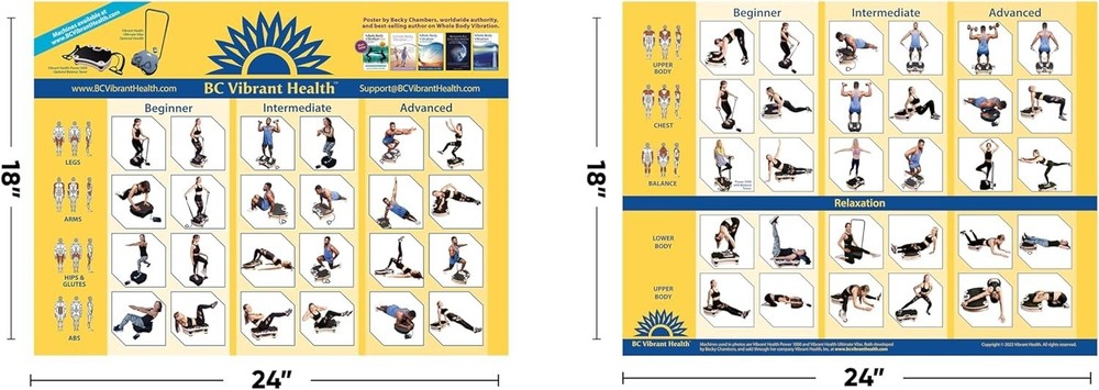 Essential Vibrational Exercise Chart - 54 Positions for Workout Mastery 36"x24"