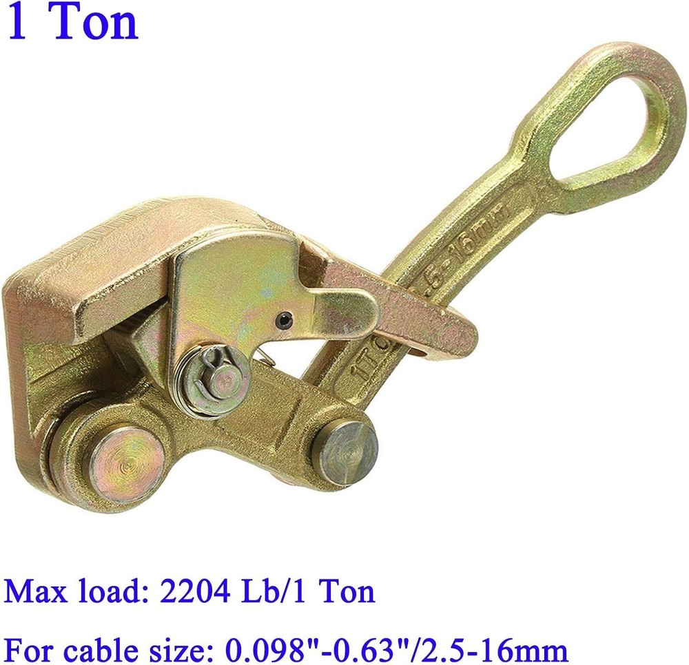 Versatile Cable Puller Grip for Steel Cables - For Professionals, 1 Ton Limit