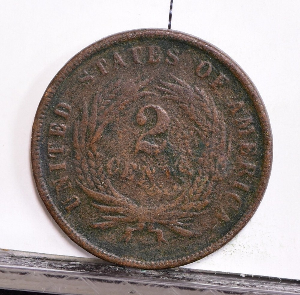 1866 Two Cent Piece - Good Details, Rough Surface (#56780-J)