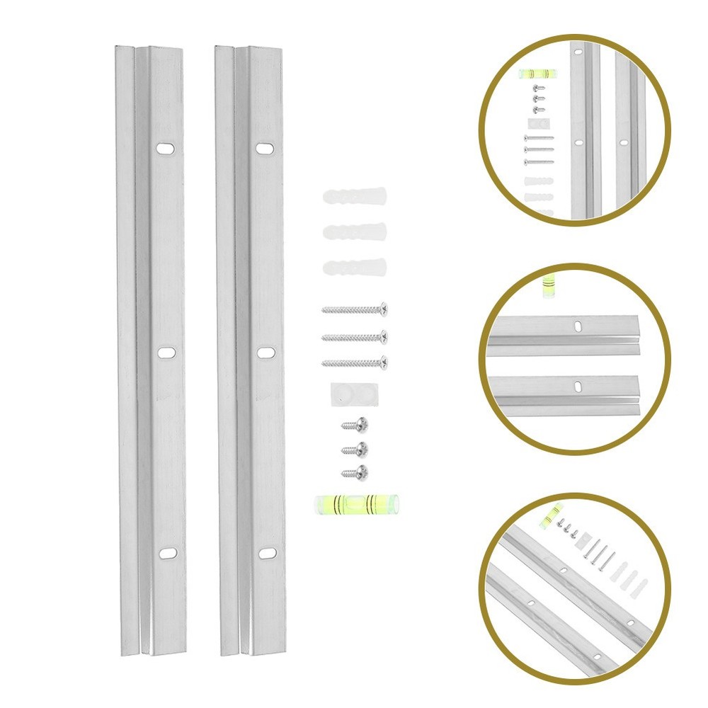 2 Sets Non Trace Picture Hooks Wall Mounting Interlocking Brackets