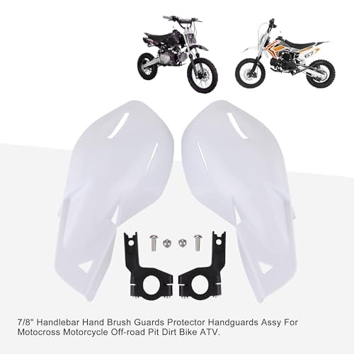 7/8" Handlebar Hand Brush Guards Protector Handguards Assy Replacement White