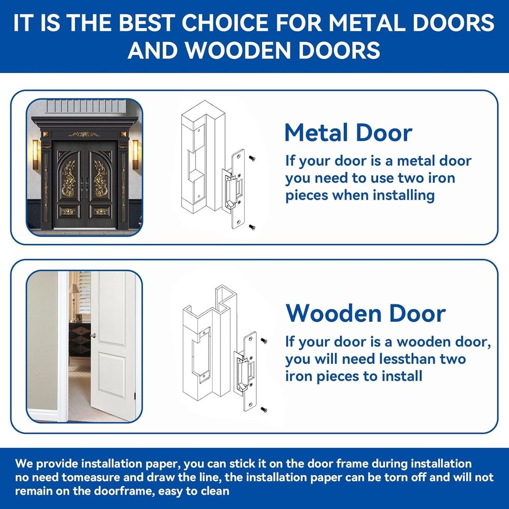 Access Control Electric Strike Door Lock Fail-Secure/Fail-Safe Kit System