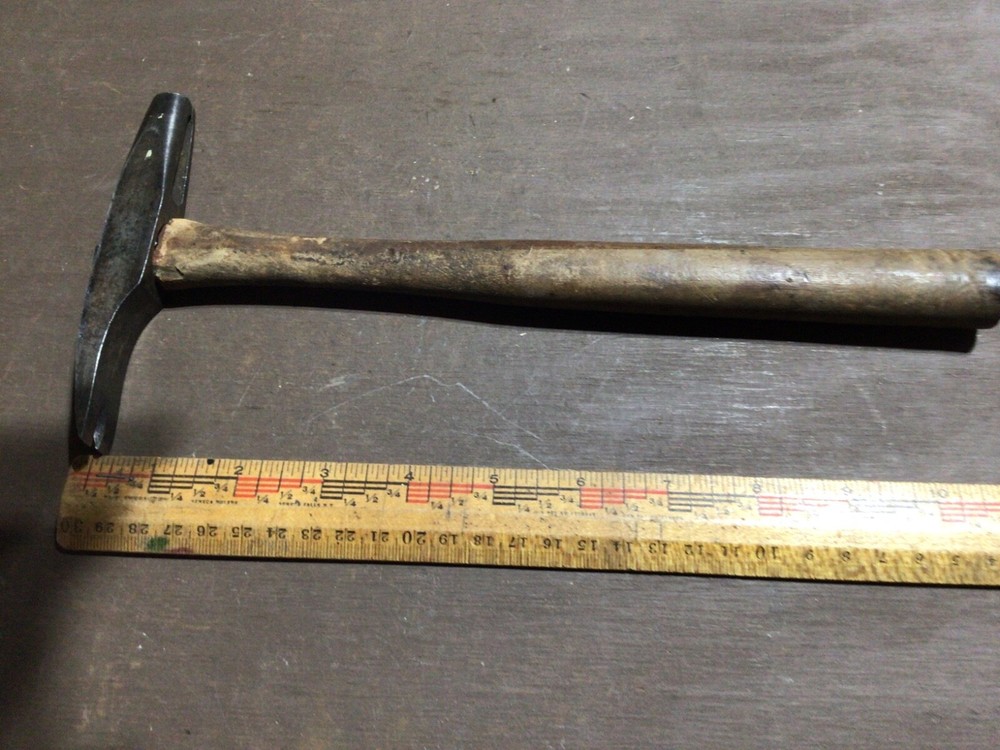 Vintage Tack Hammer Split Head Nail Puller Wood Handle, 11”