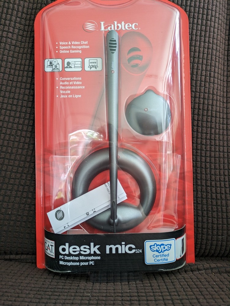 NEW & SEALED Labtec Desk Mic 524 Desktop Microphone