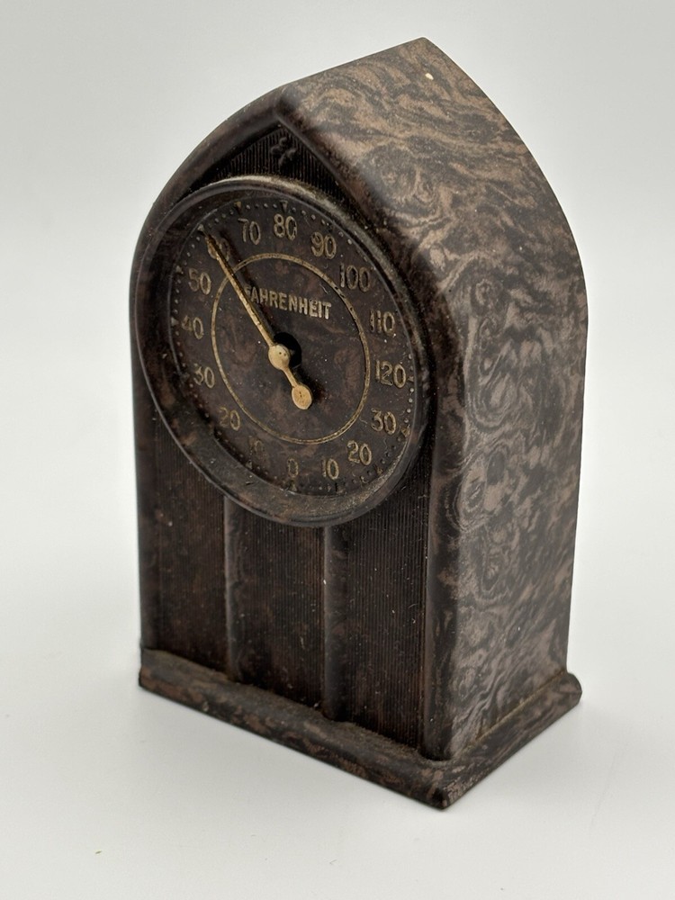 Thermoclock Bakelite Dashboard Cathedral Thermometer Circa 1930’s